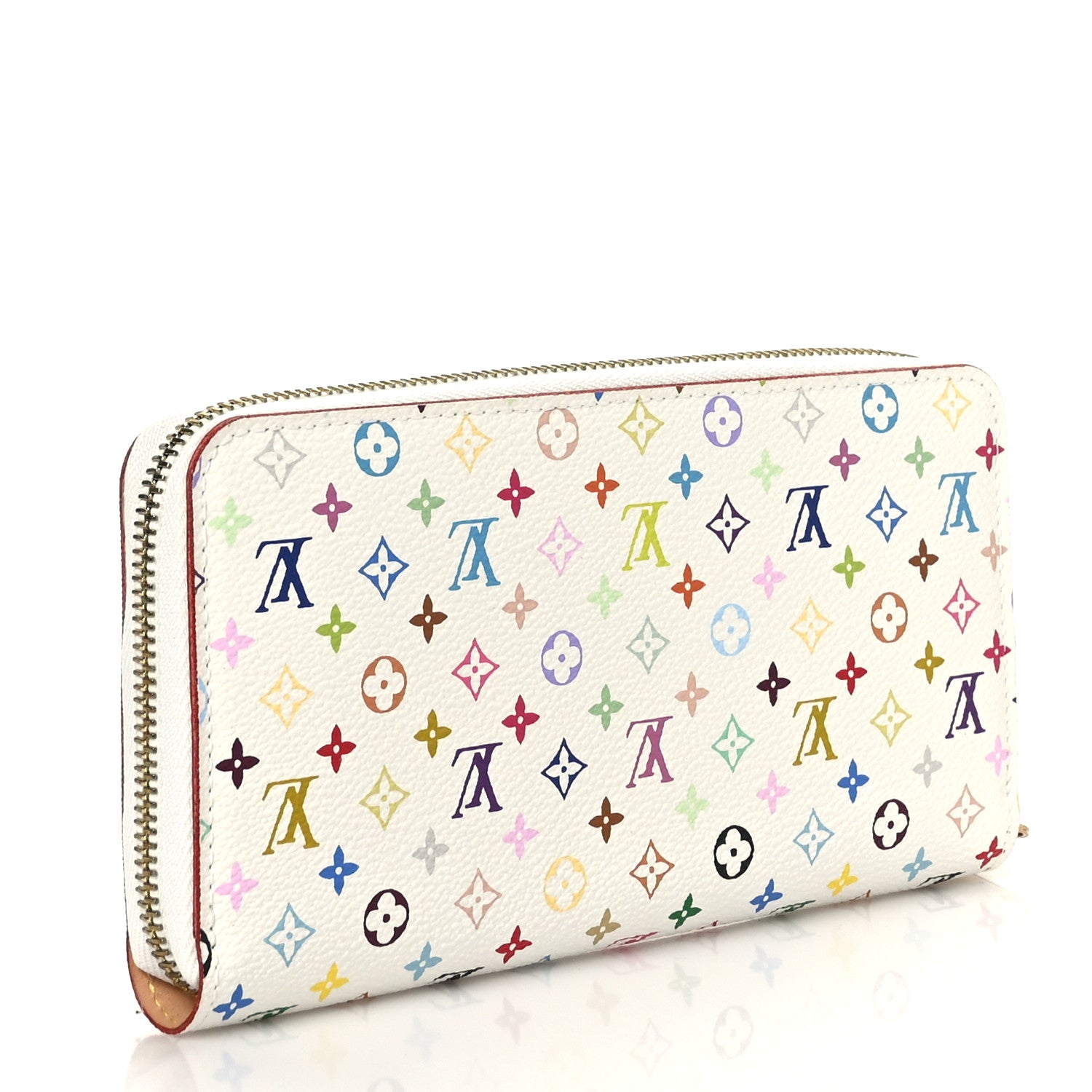 Louis Vuitton Monogram Multicolor Zippy Wallet White Litchi 3 of 8