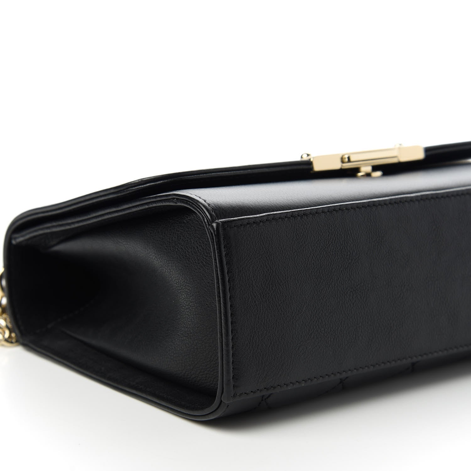 Chanel Grained Calfskin Quilted Medium Label Click Flap Bag Black 6 of 11