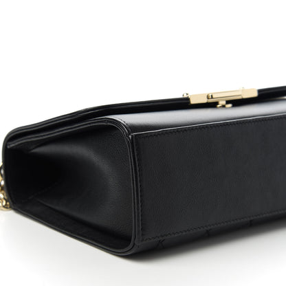 Chanel Grained Calfskin Quilted Medium Label Click Flap Bag Black 6 of 11