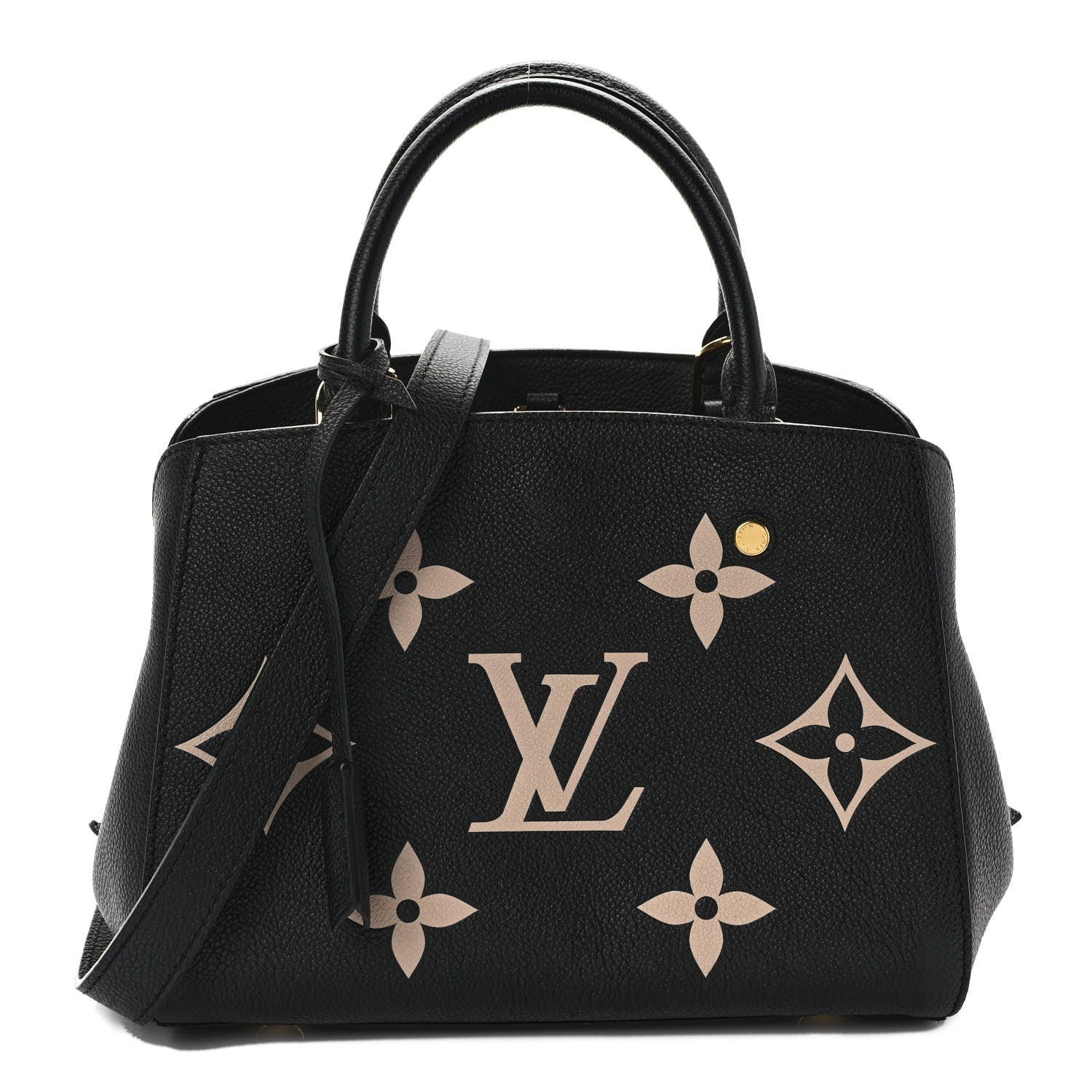 Louis Vuitton Empreinte Monogram Giant Montaigne BB Black Beige 1 of 14