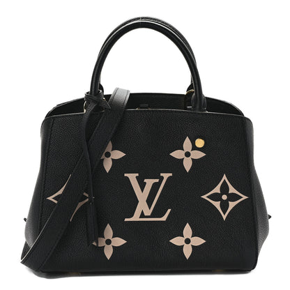 Louis Vuitton Empreinte Monogram Giant Montaigne BB Black Beige 1 of 14