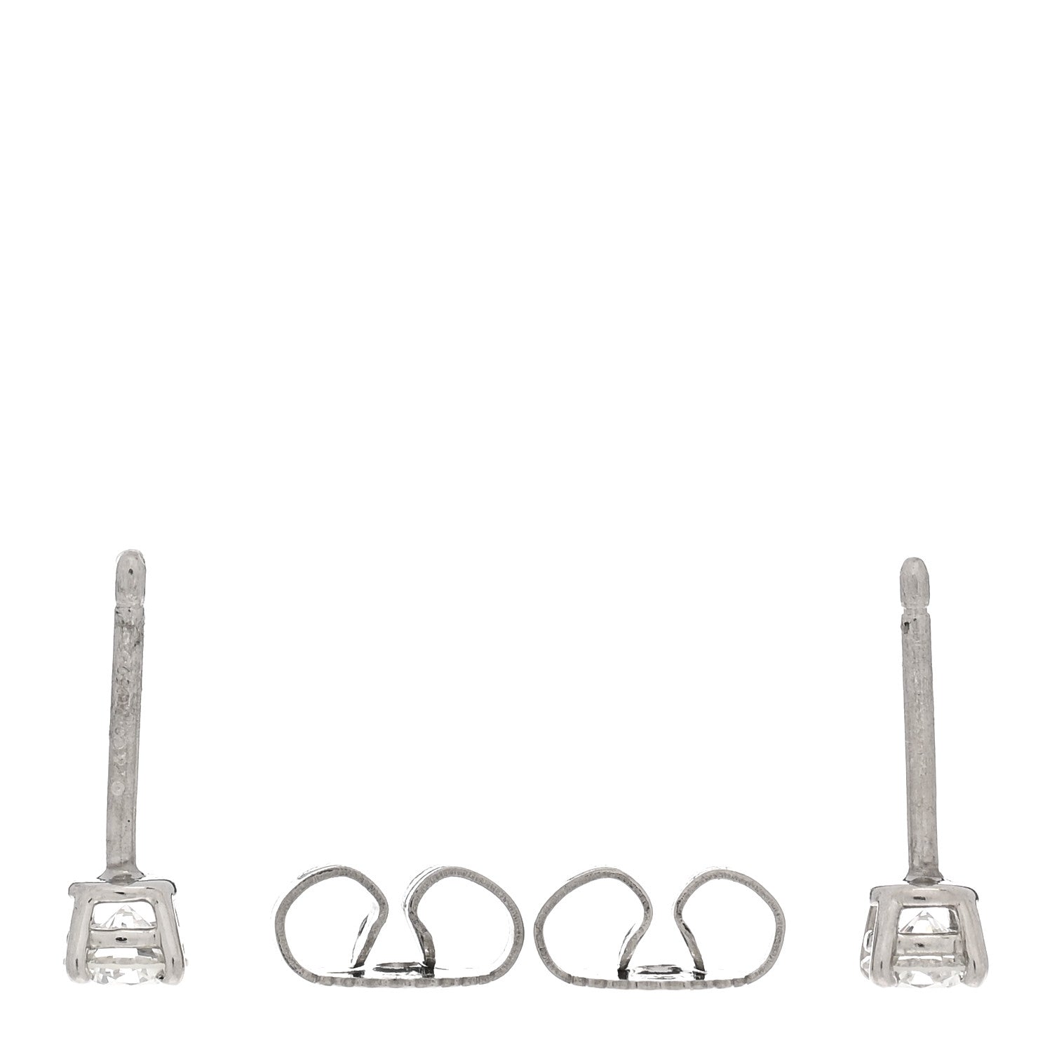 Tiffany Platinum Diamond .32ctw Solitaire Earrings 3 of 5