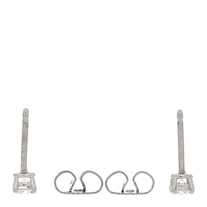 Tiffany Platinum Diamond .32ctw Solitaire Earrings 3 of 5