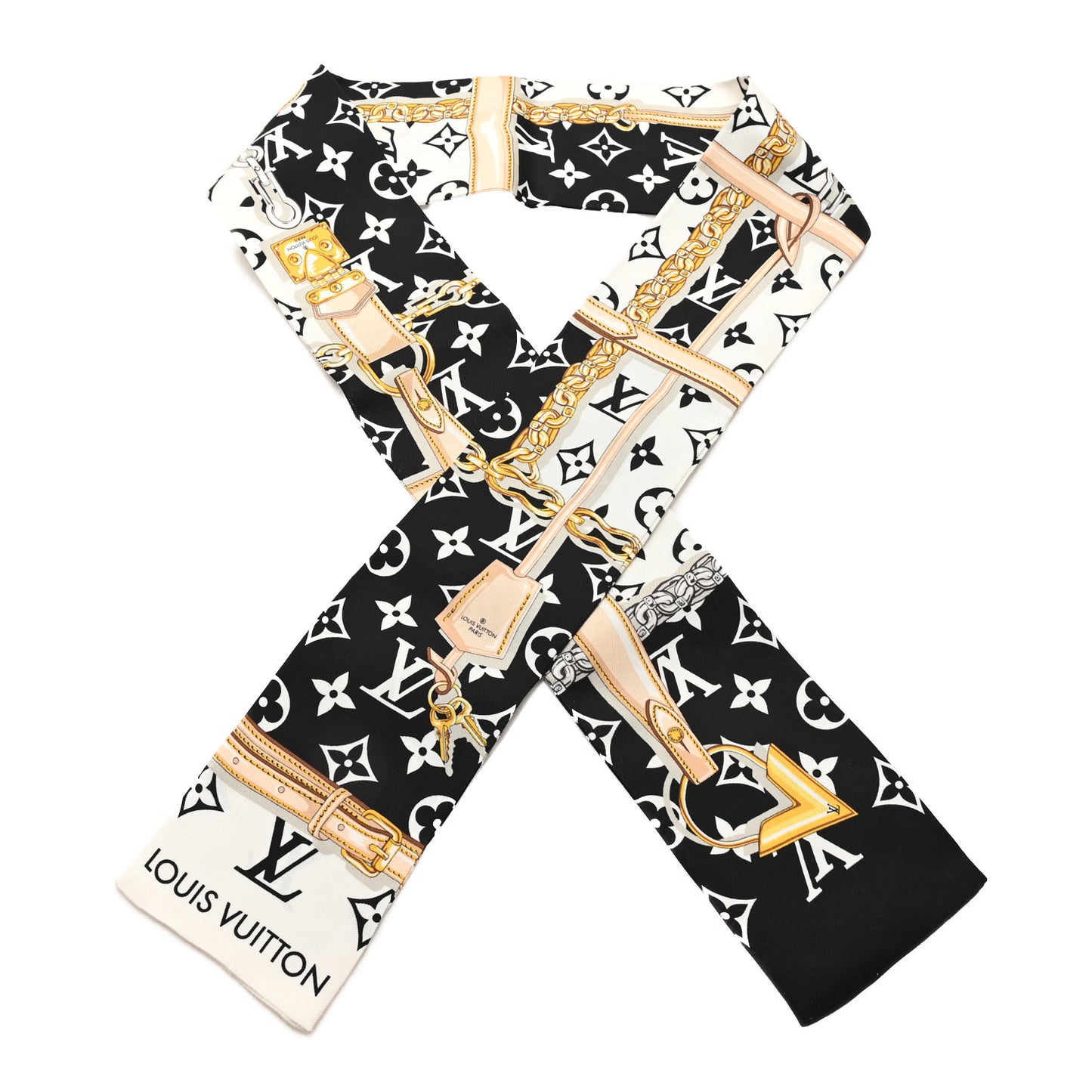 Silk Monogram Confidential Bandeau Black