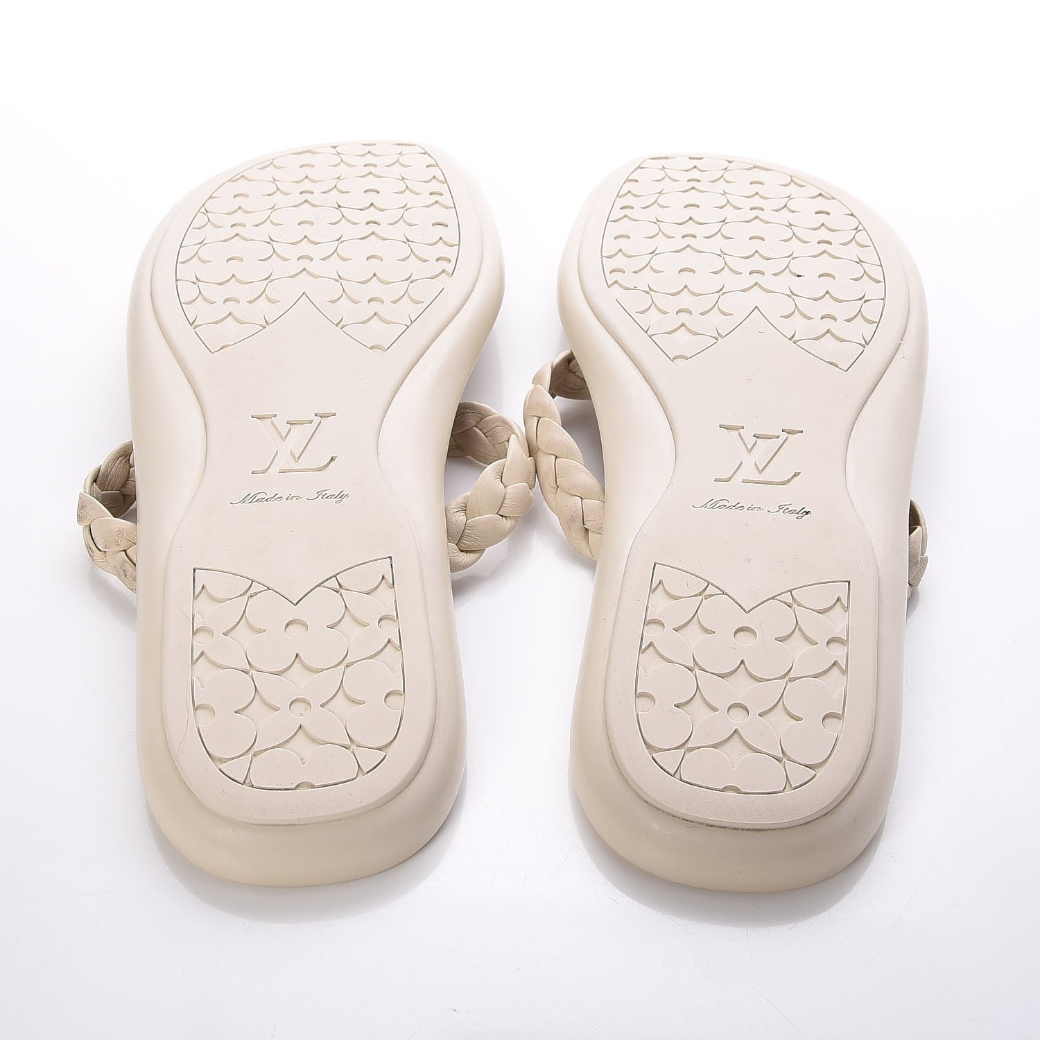 Louis Vuitton Damier Azur Flower Thong Sandals 39 White 7 of 11