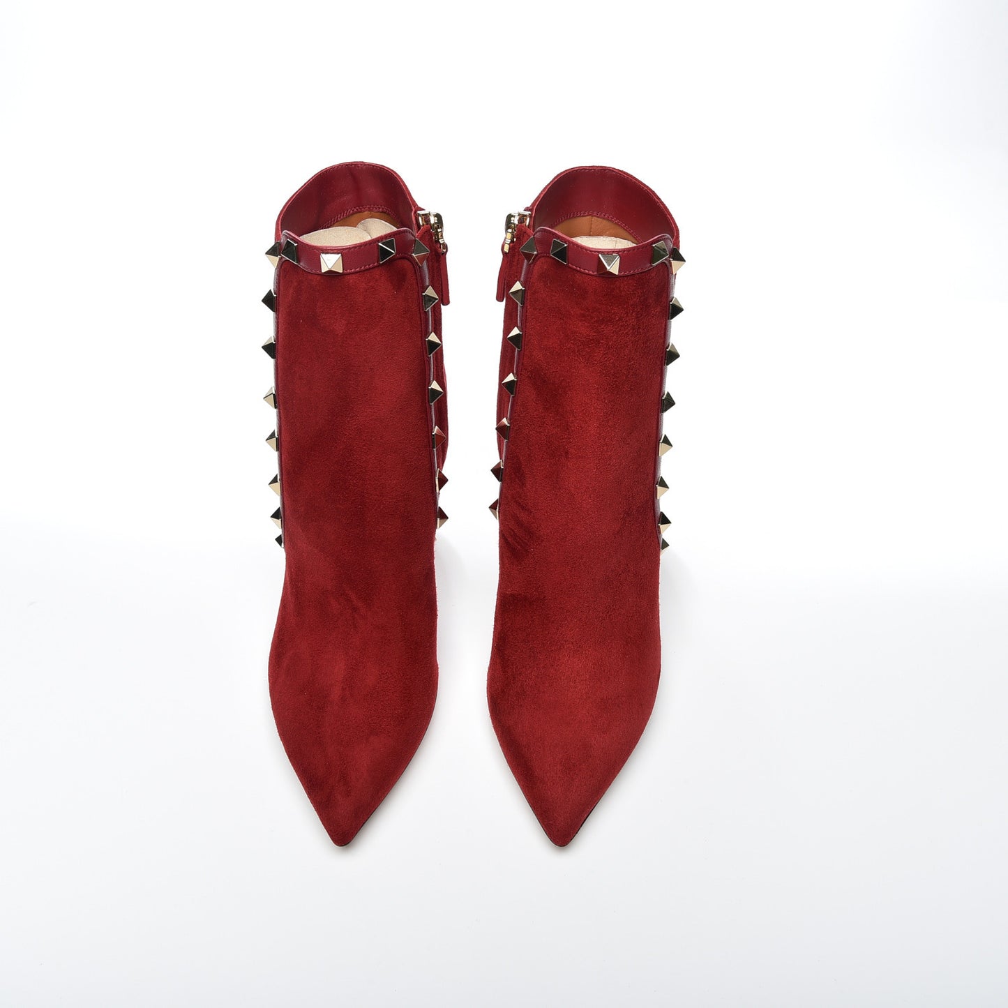 Suede Rockstud 85mm Ankle Booties 37 Rubino