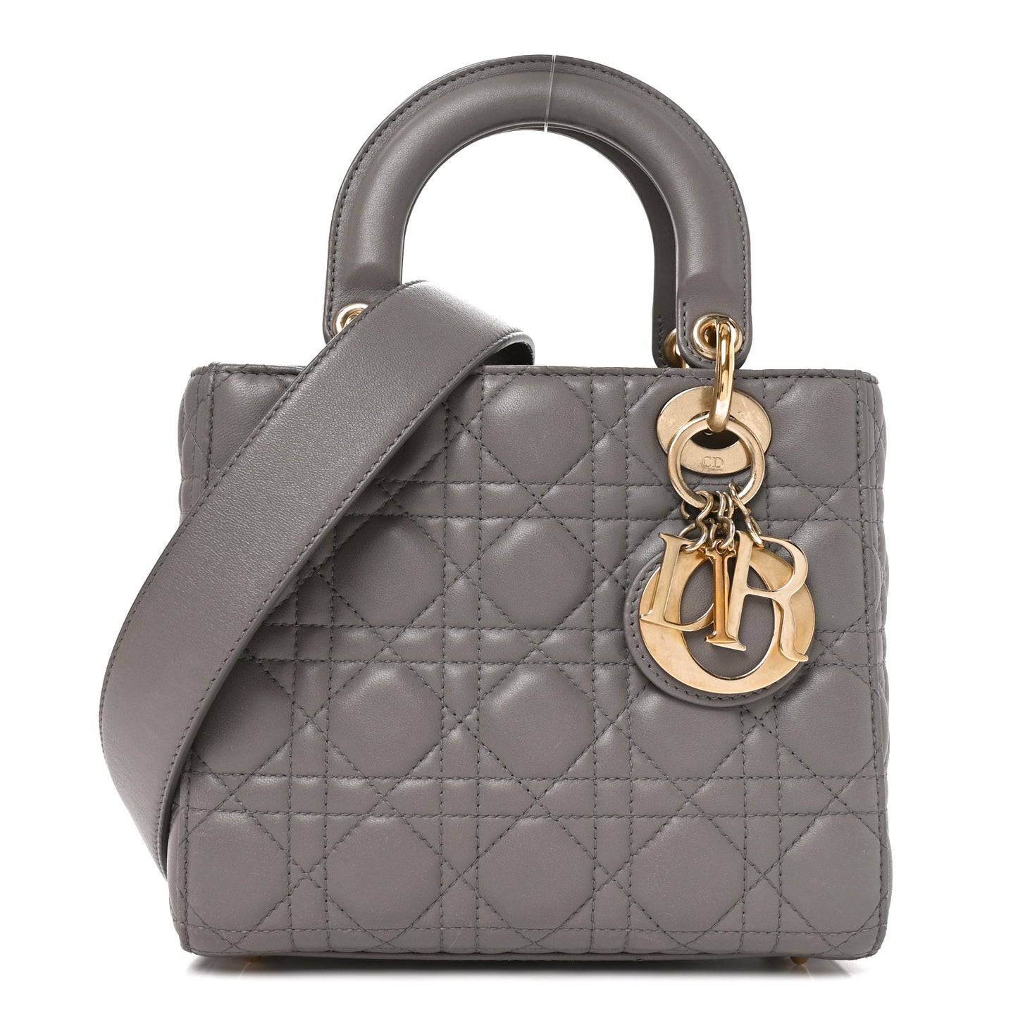 Lambskin Cannage Small My ABCDior Lady Dior Grey