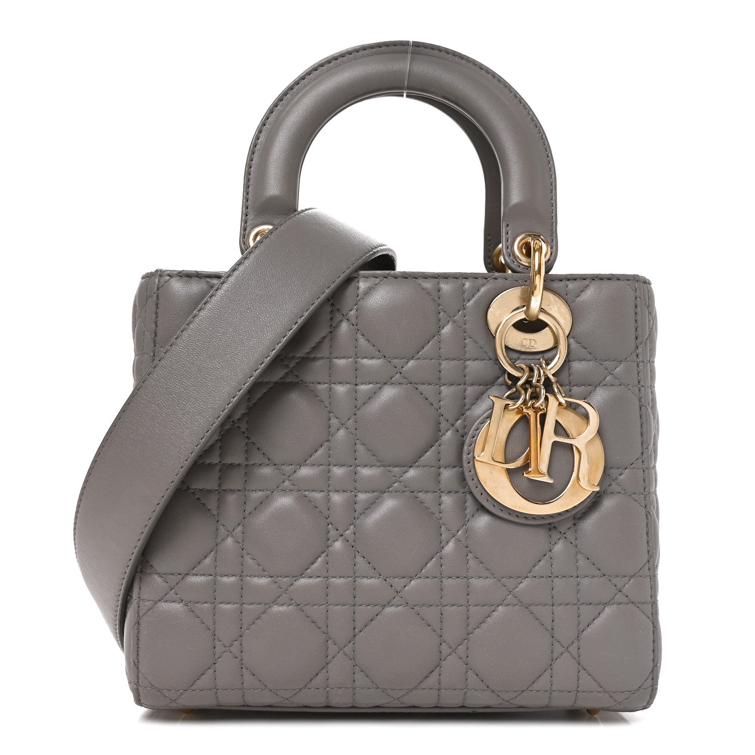 Christian Dior Lambskin Cannage Small My ABCDior Lady Dior Grey 1 of 10