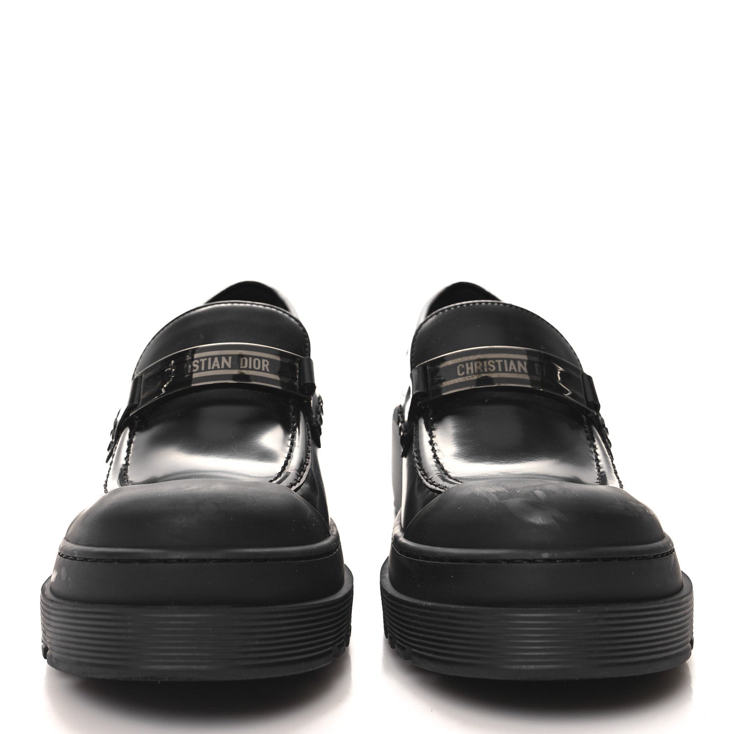 Christian Dior Brushed Calfskin Dior Code Lug Sole Platform 35mm Loafers 40 Black 2 of 8