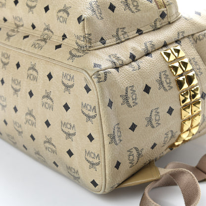MCM Visetos Medium Side Studs Stark Backpack Beige 8 of 13