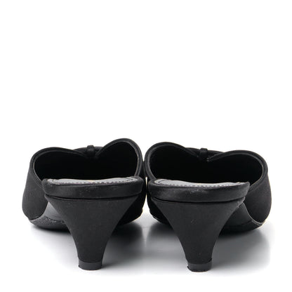 Balenciaga Satin Pointed Toe Knife Mules 39 Black 3 of 6
