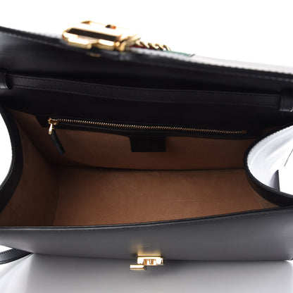 Gucci Calfskin Medium Sylvie Top Handle Bag Black 5 of 10