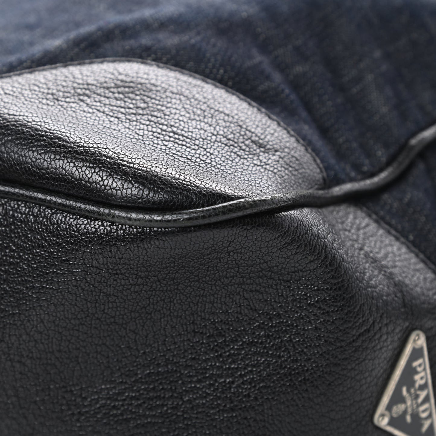 Denim Goatskin Messenger Bleu