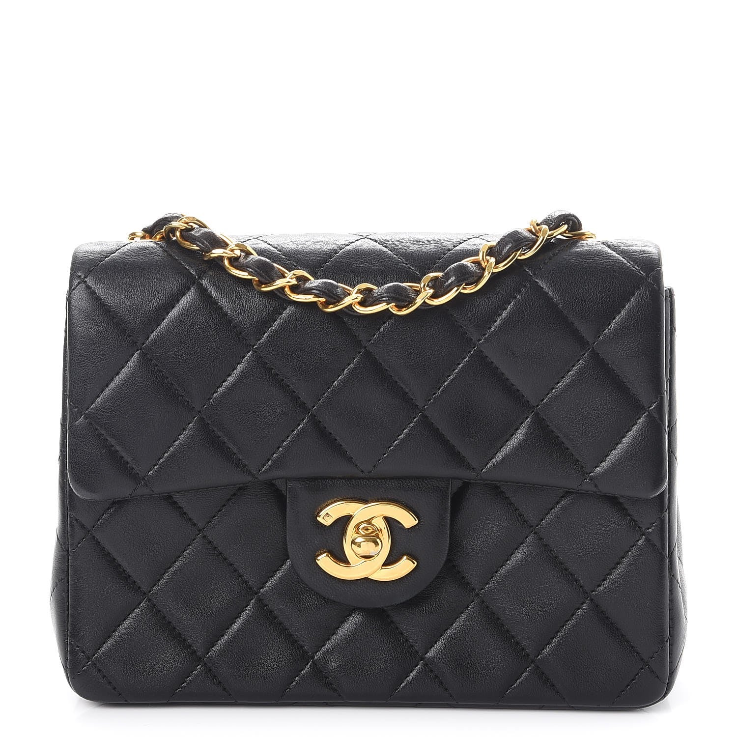 Chanel Lambskin Quilted Mini Square Flap Black 1 of 9