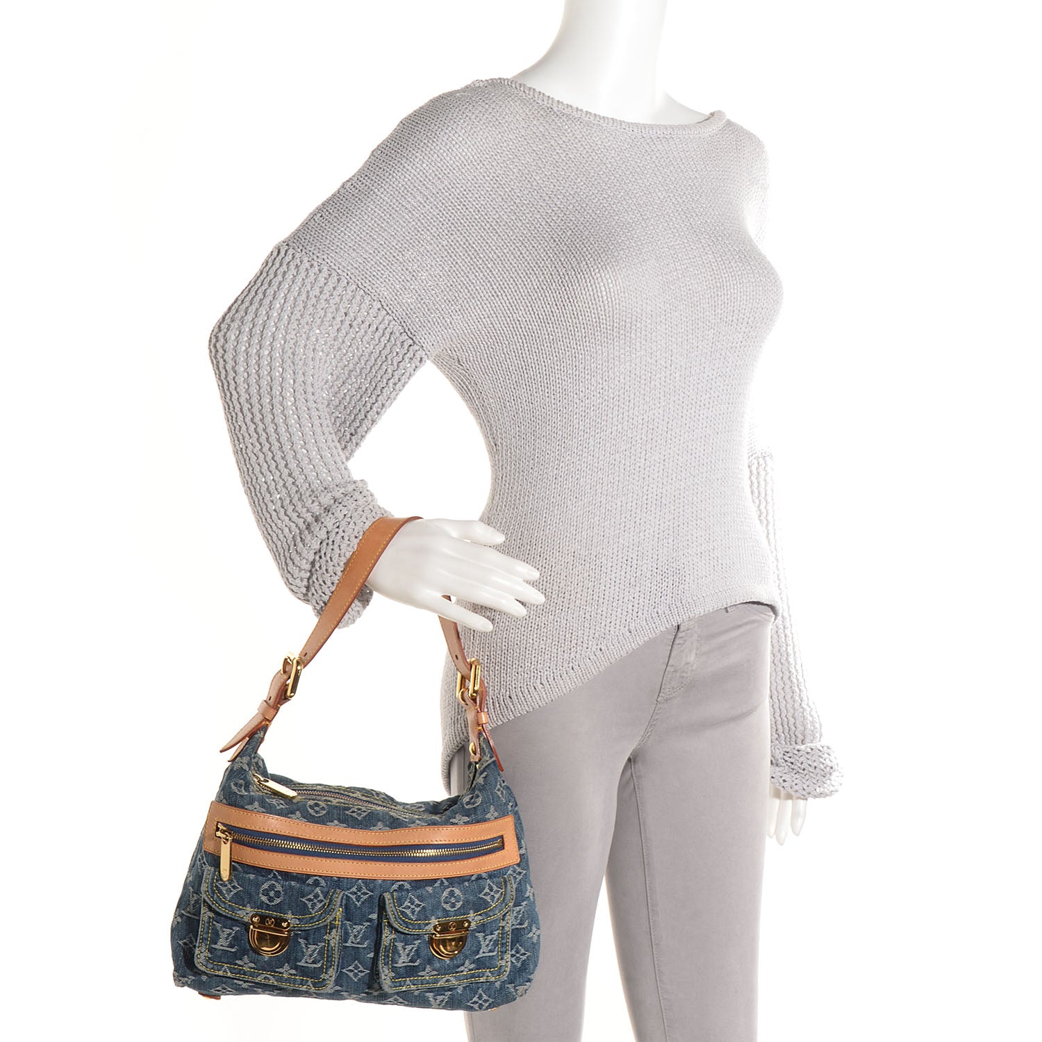 Louis Vuitton Monogram Denim Baggy PM Blue 2 of 8