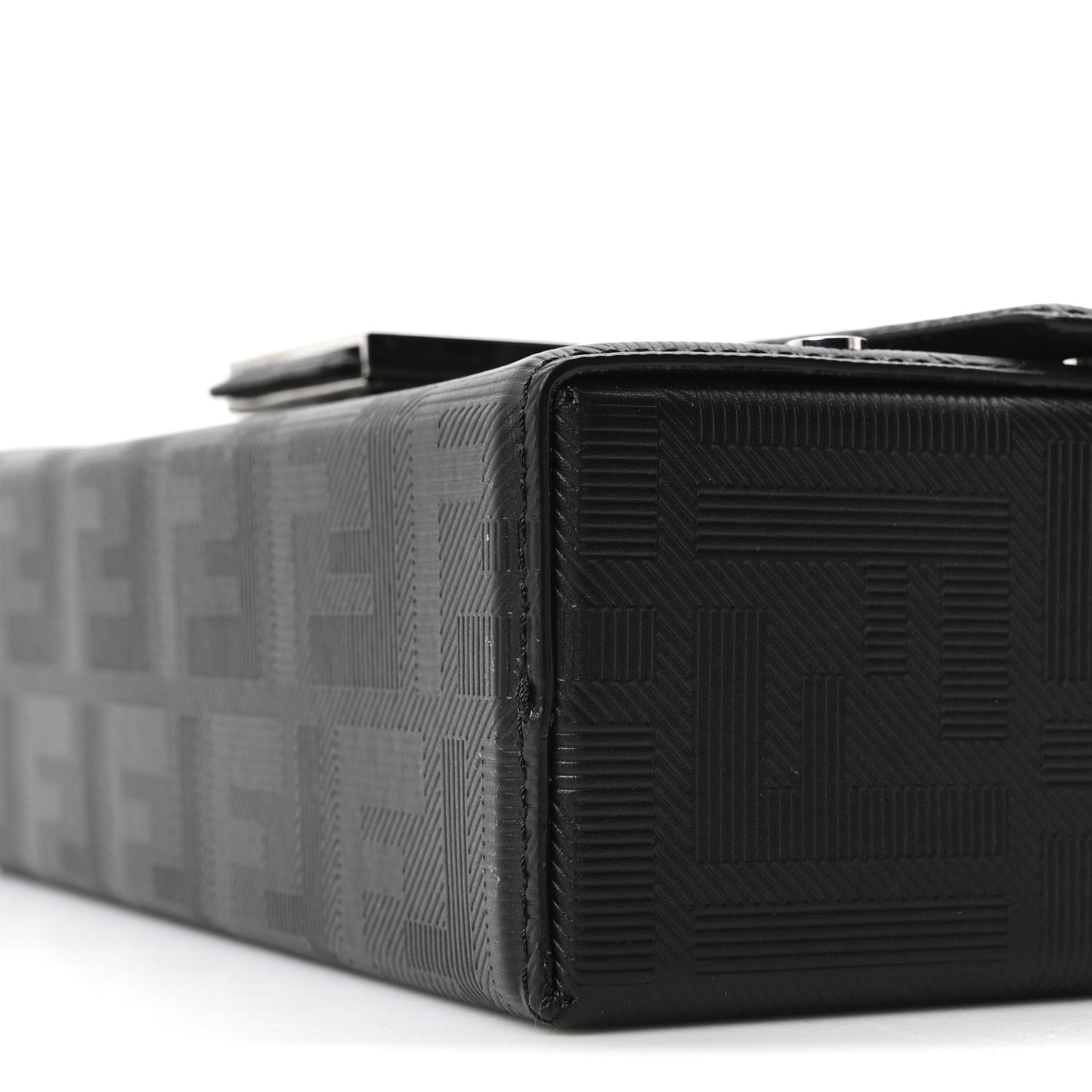 Vitello King FF Lines Embossed Baguette Soft Trunk Black