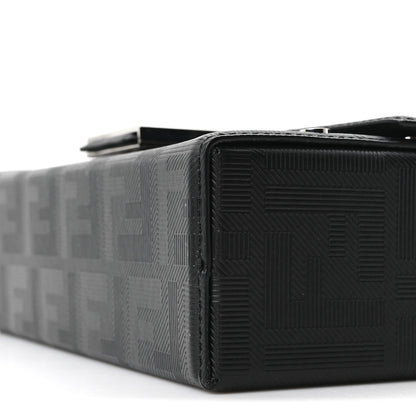 Fendi Vitello King FF Lines Embossed Baguette Soft Trunk Black 19 of 19