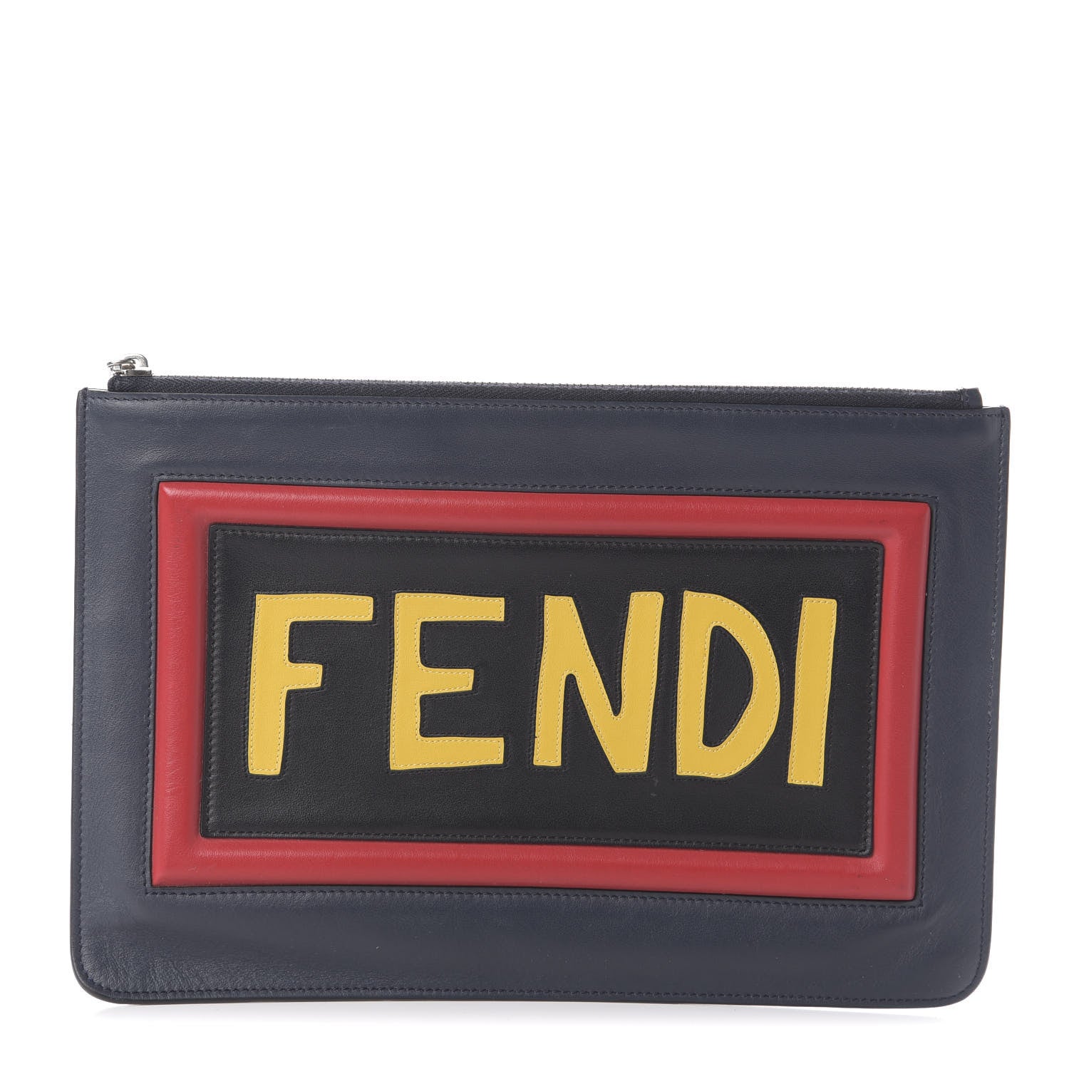 Fendi Calfskin Vocabulary Inlaid Pouch Multicolor 1 of 7