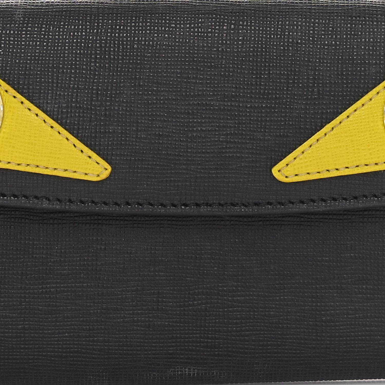 Fendi Vitello Elite Crystal Monster Eyes Simply Continental Wallet Black Cedro 7 of 10