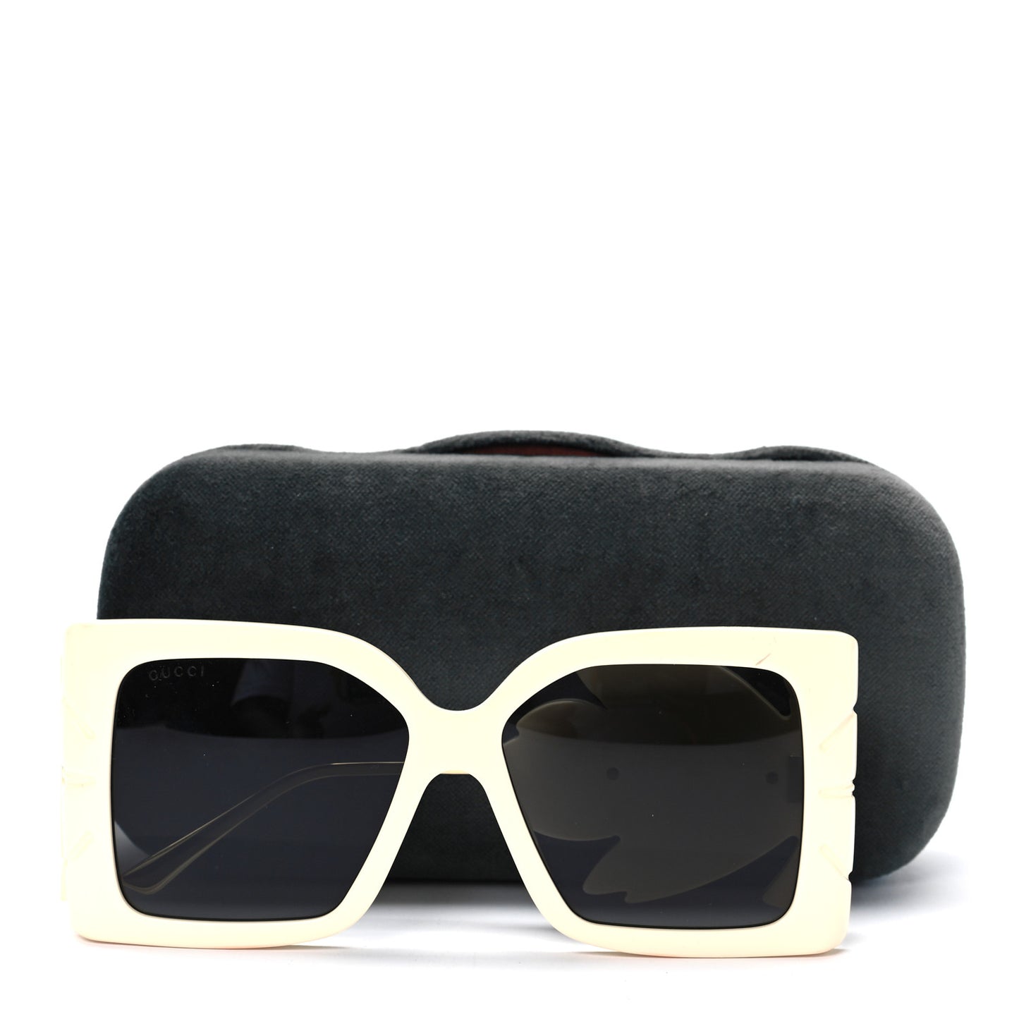 Acetate Square Frame Wing Sunglasses GG0535S Ivory
