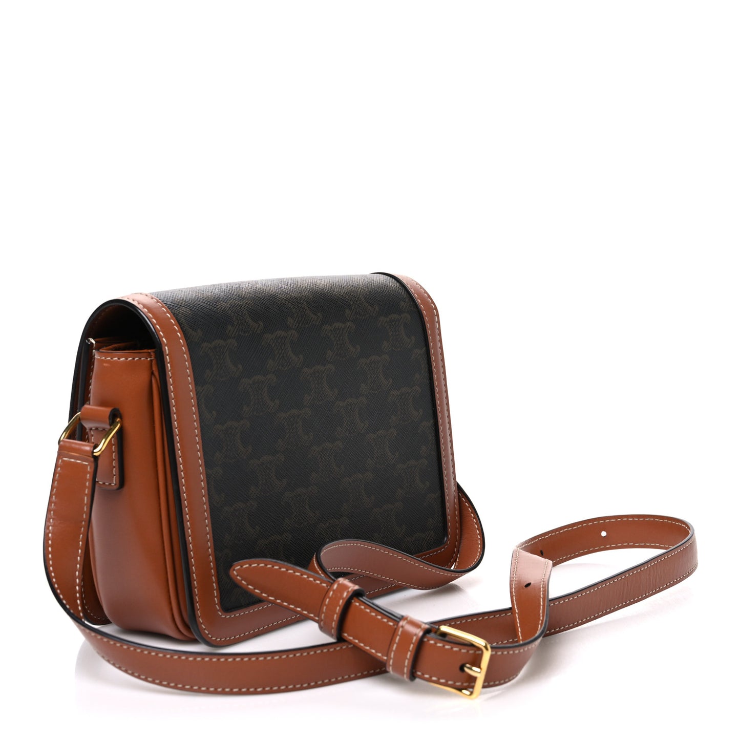 Calfskin Triomphe Canvas Teen Triomphe Bag Tan