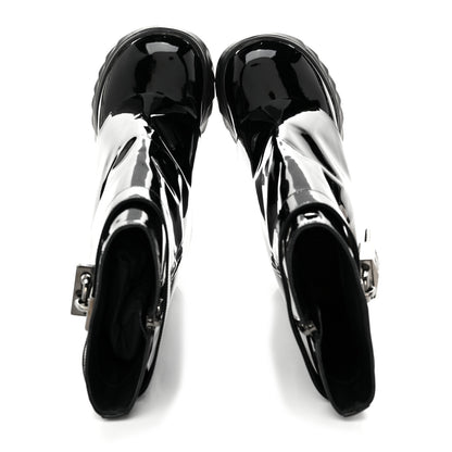 Givenchy Patent Shark Lock Biker Ankle Boots 37 Black 2 of 8