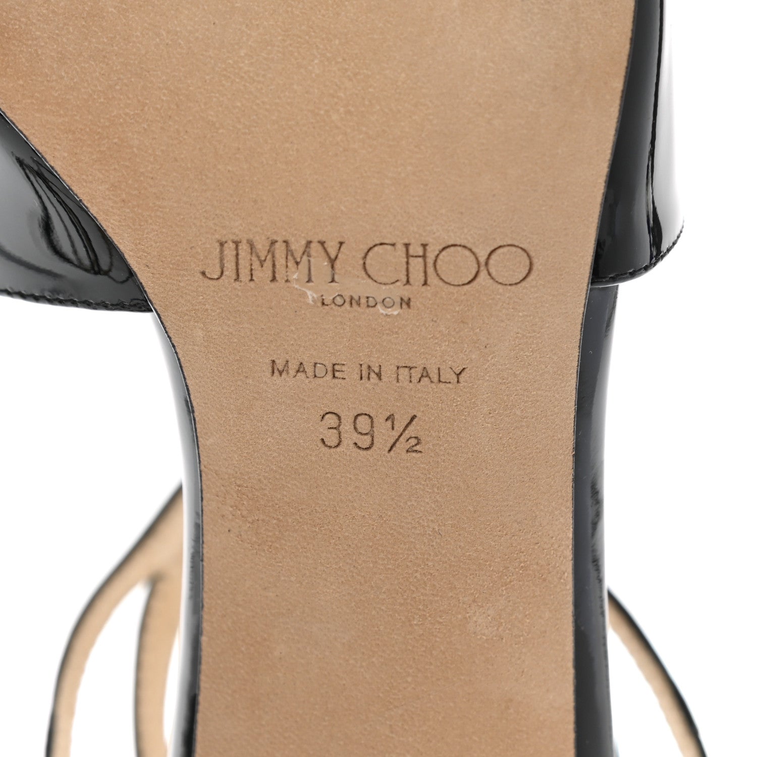 Jimmy Choo Patent Calfskin Lang Sandals 39.5 Black 6 of 8