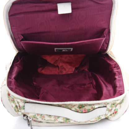 Gucci X MLB Satin Floral Print NY Yankees Patch Backpack Ivory Green 5 of 11