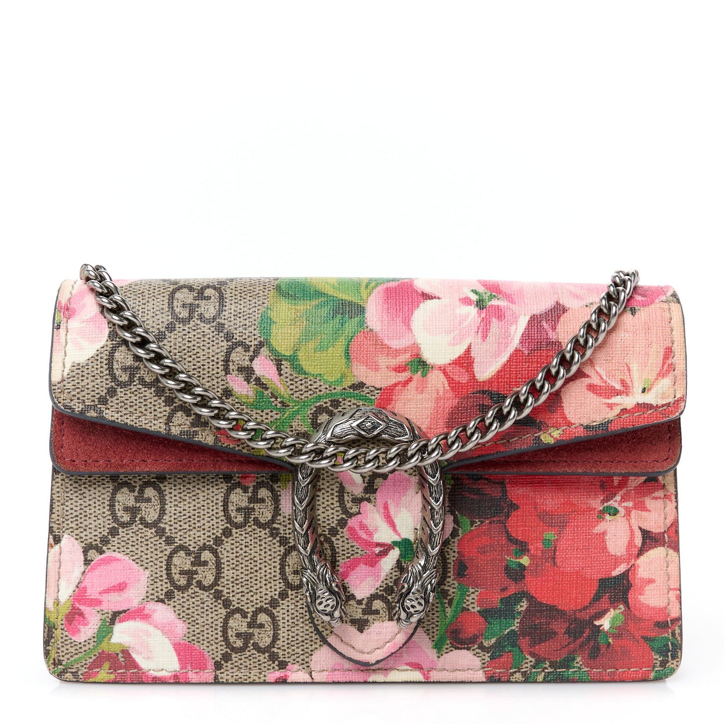 GG Supreme Monogram Blooms Super Mini Dionysus Shoulder Bag Beige Multicolor Dry Rose