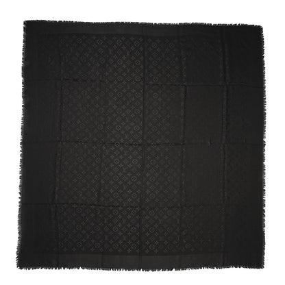 Louis Vuitton Wool Silk Monogram Shawl Anthracite 3 of 5