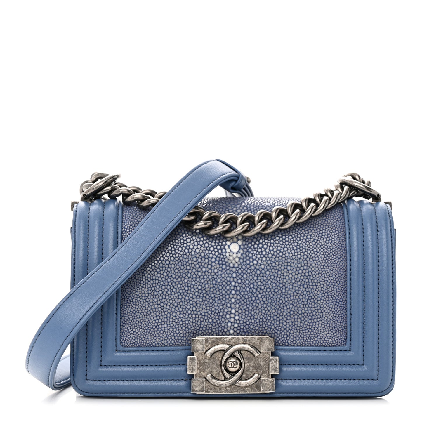 Galuchat Stingray Small Boy Flap Blue