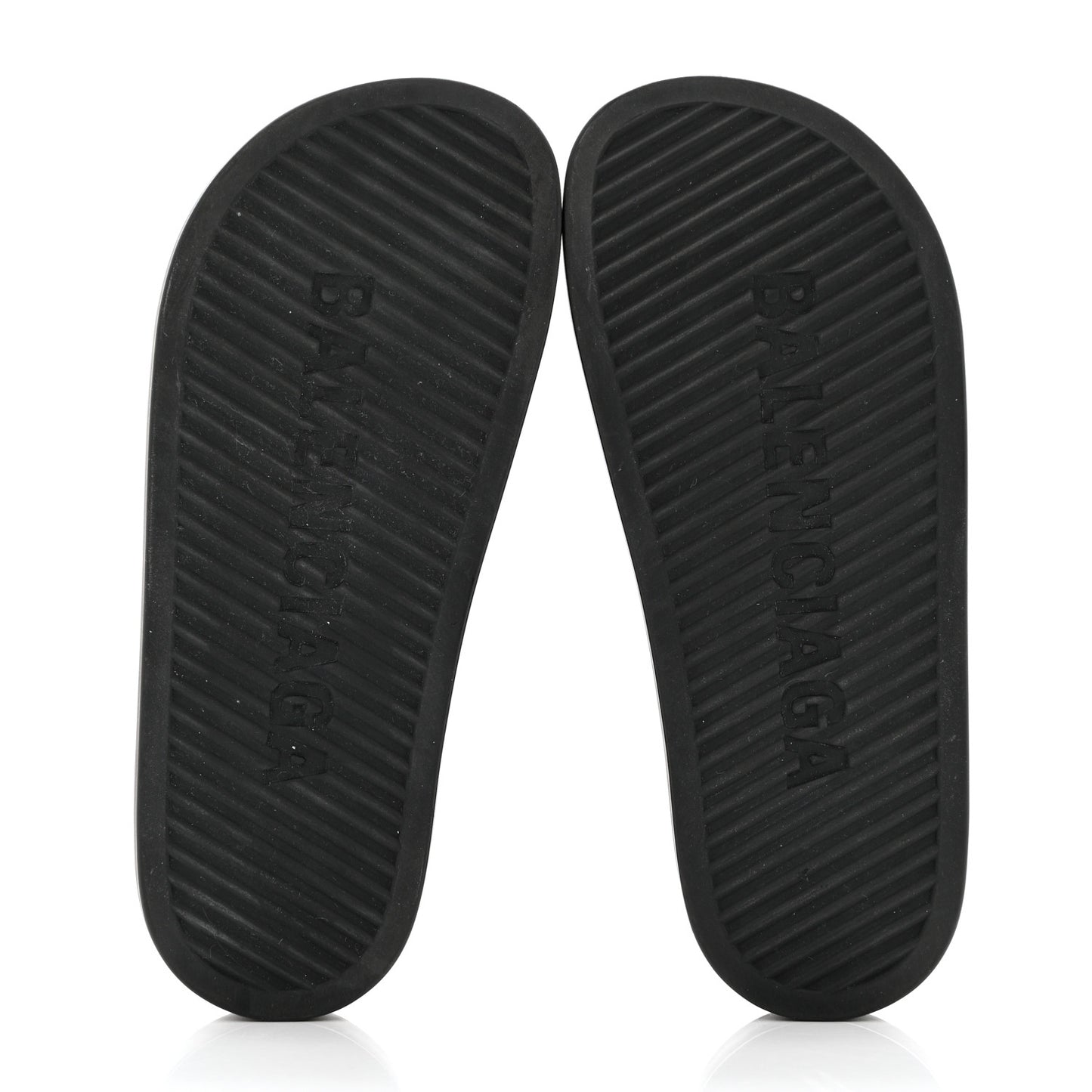 Rubber Chunky Platform Slide Sandals 38 Black