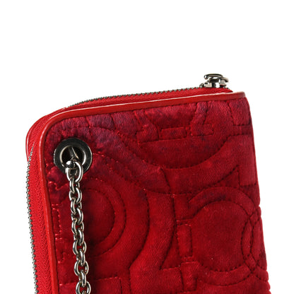 Salvatore Ferragamo Velvet Quilted Gancini Wallet on Chain 8 of 12
