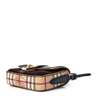Burberry Haymarket Check Suede Mini Berkeley Crossbody Burgundy 9 of 11