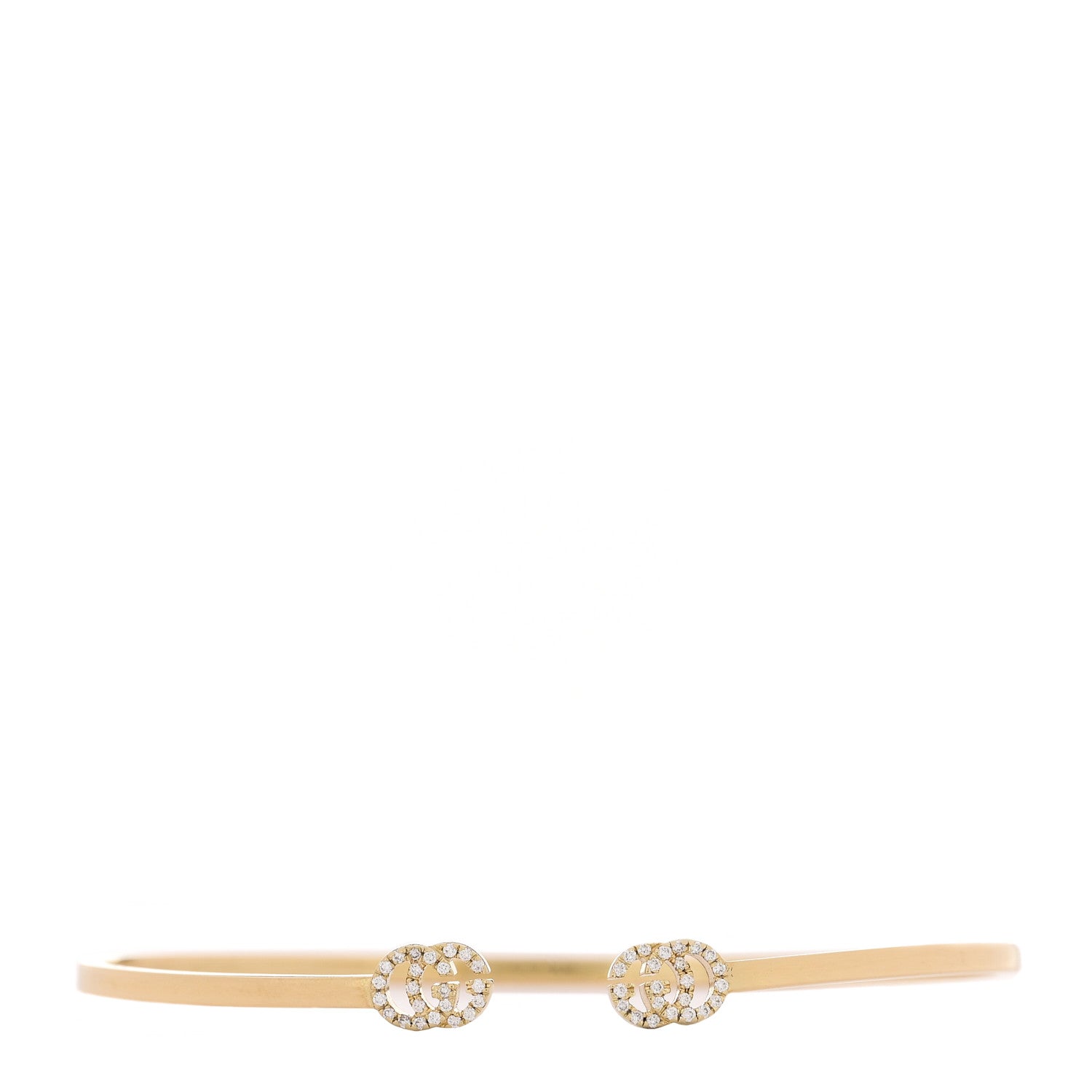 Gucci 18K Yellow Gold Diamond GG Running Cuff Bracelet 1 of 4