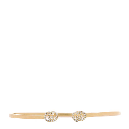 Gucci 18K Yellow Gold Diamond GG Running Cuff Bracelet 1 of 4