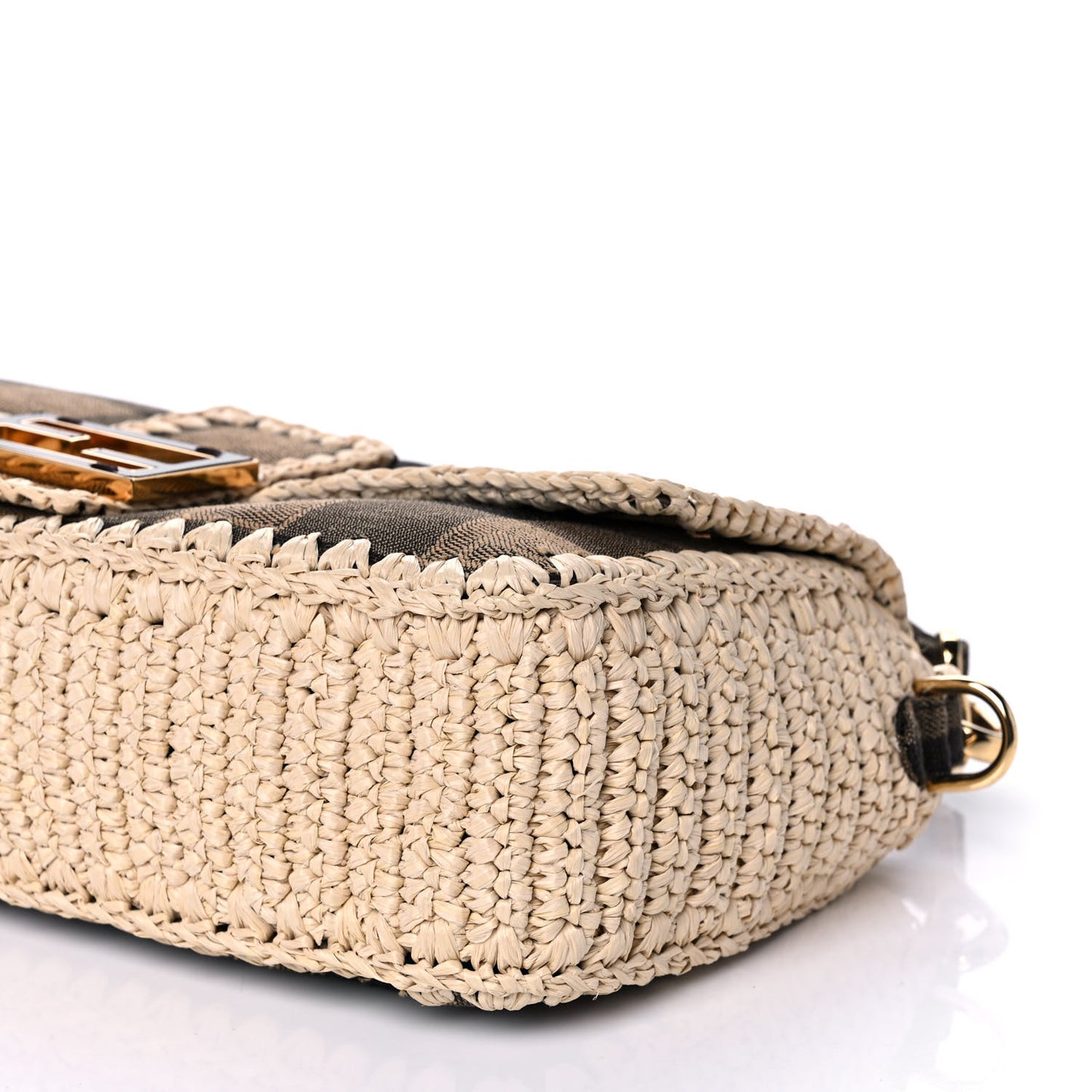 Fabric Jacquard Raffia Straw Pequin Gingham Woven Baguette Beige Black Natural