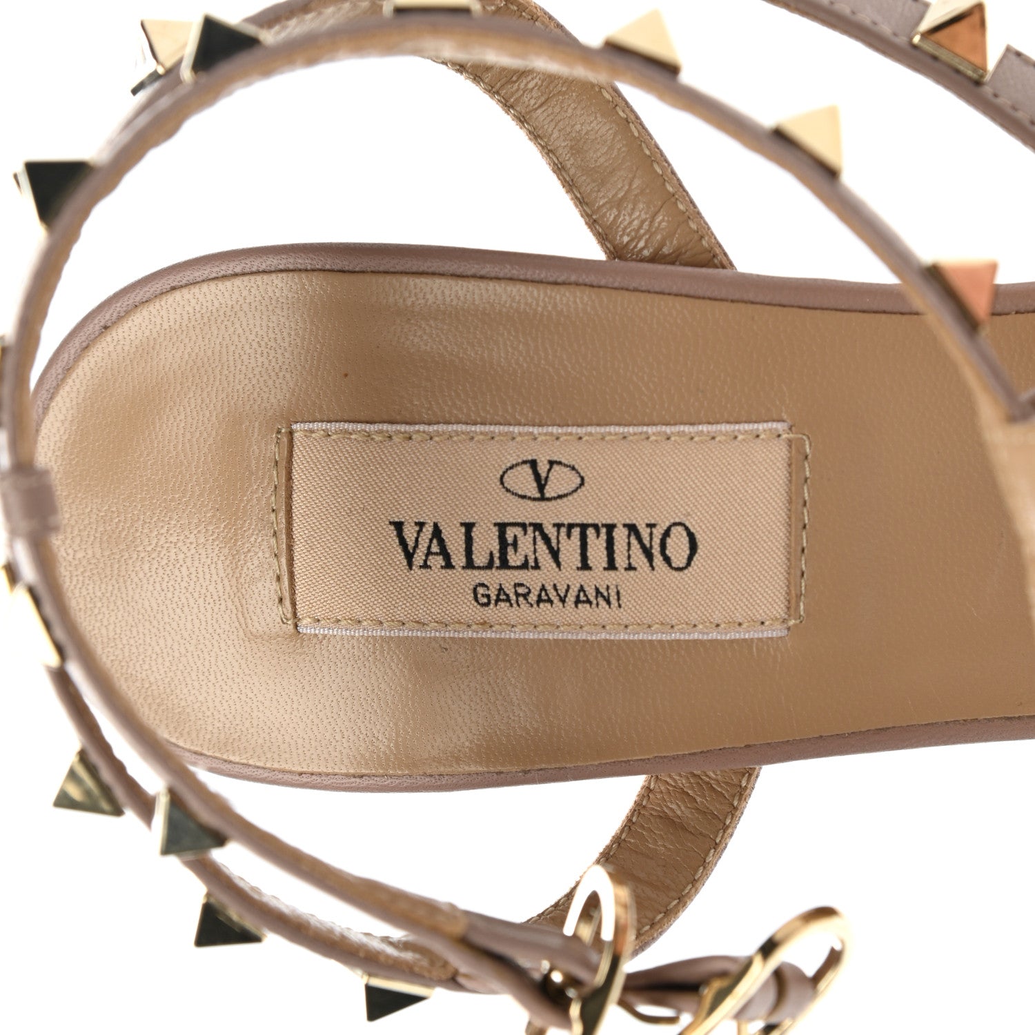 Valentino Garavani Patent Nappa Rockstud Ankle Strap 65mm Pumps 38 Poudre 7 of 7