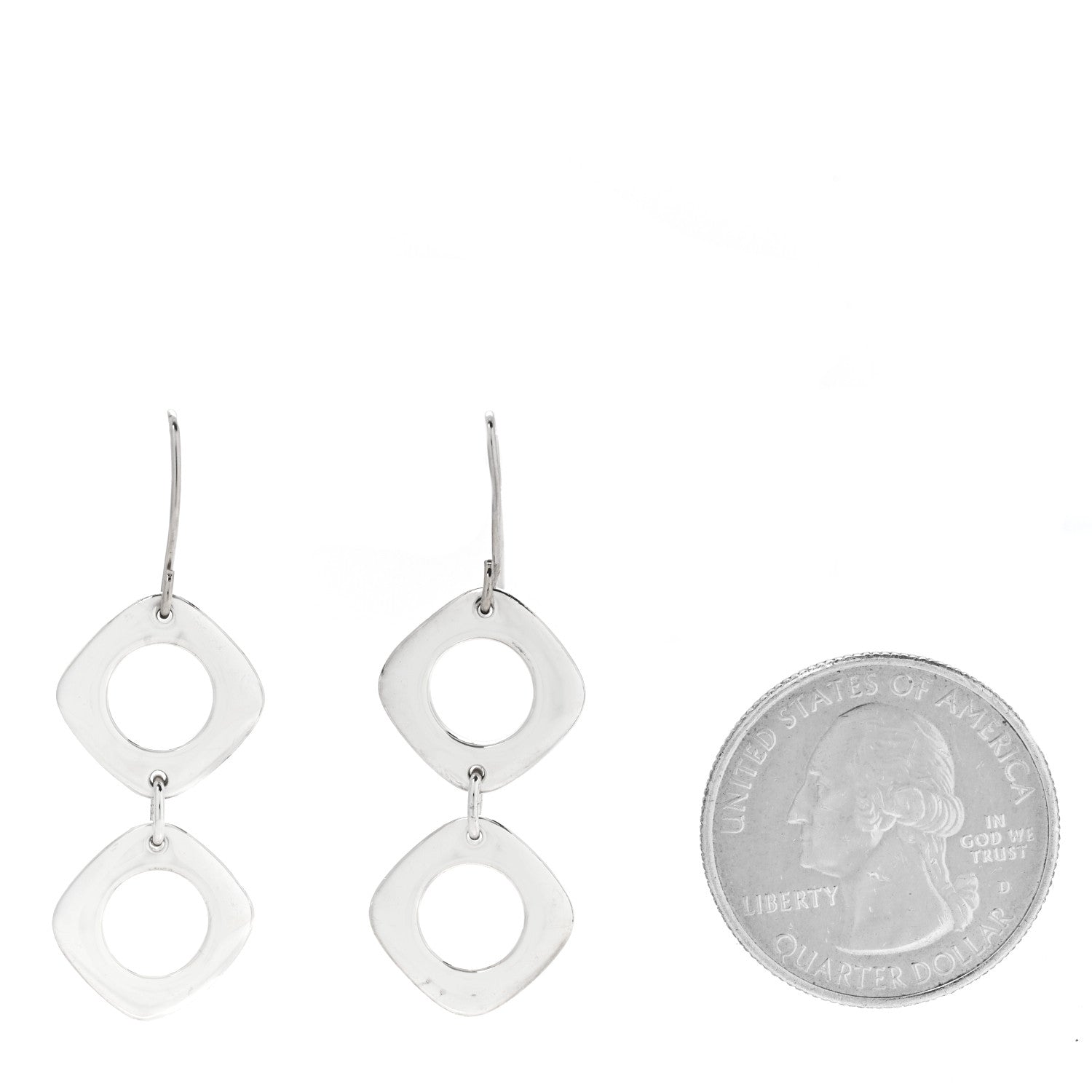 Tiffany Sterling Silver Cushion Square Link Drop Earrings 2 of 4