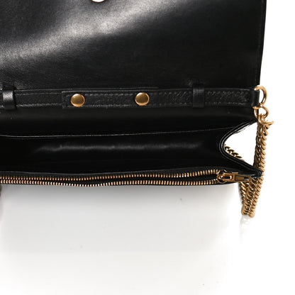 Balenciaga Shiny Goatskin Logo Embossed BB Wallet On Chain Black 5 of 12