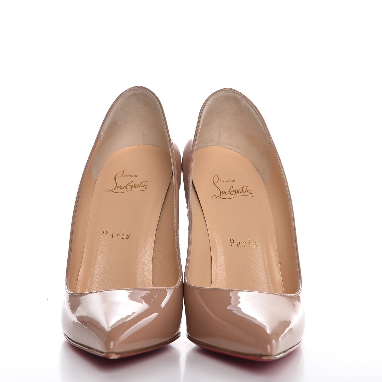 Christian Louboutin Patent Pigalle 100 Pumps 38 Nude 2 of 10