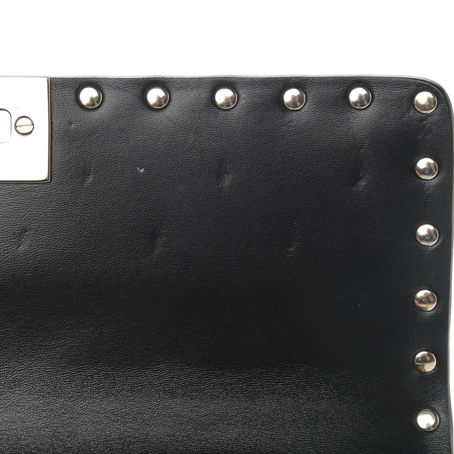 Lambskin Medium Rockstud Spike Shoulder Bag Black