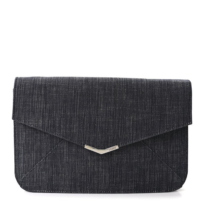 Fendi Denim 2Jours Clutch Blue Black 1 of 10