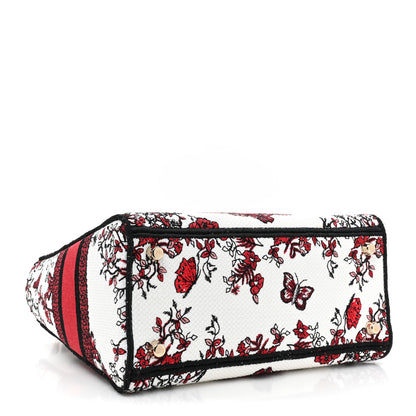 Christian Dior Canvas Le Coeur En Fleurs Embroidered Medium Lady D-Lite White Multicolor 4 of 8