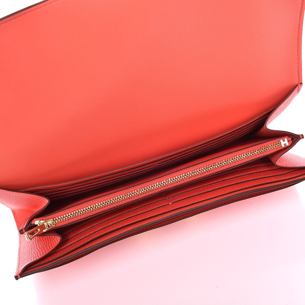 Hermes Epsom Constance Long Wallet Rose Jaipur 6 of 8