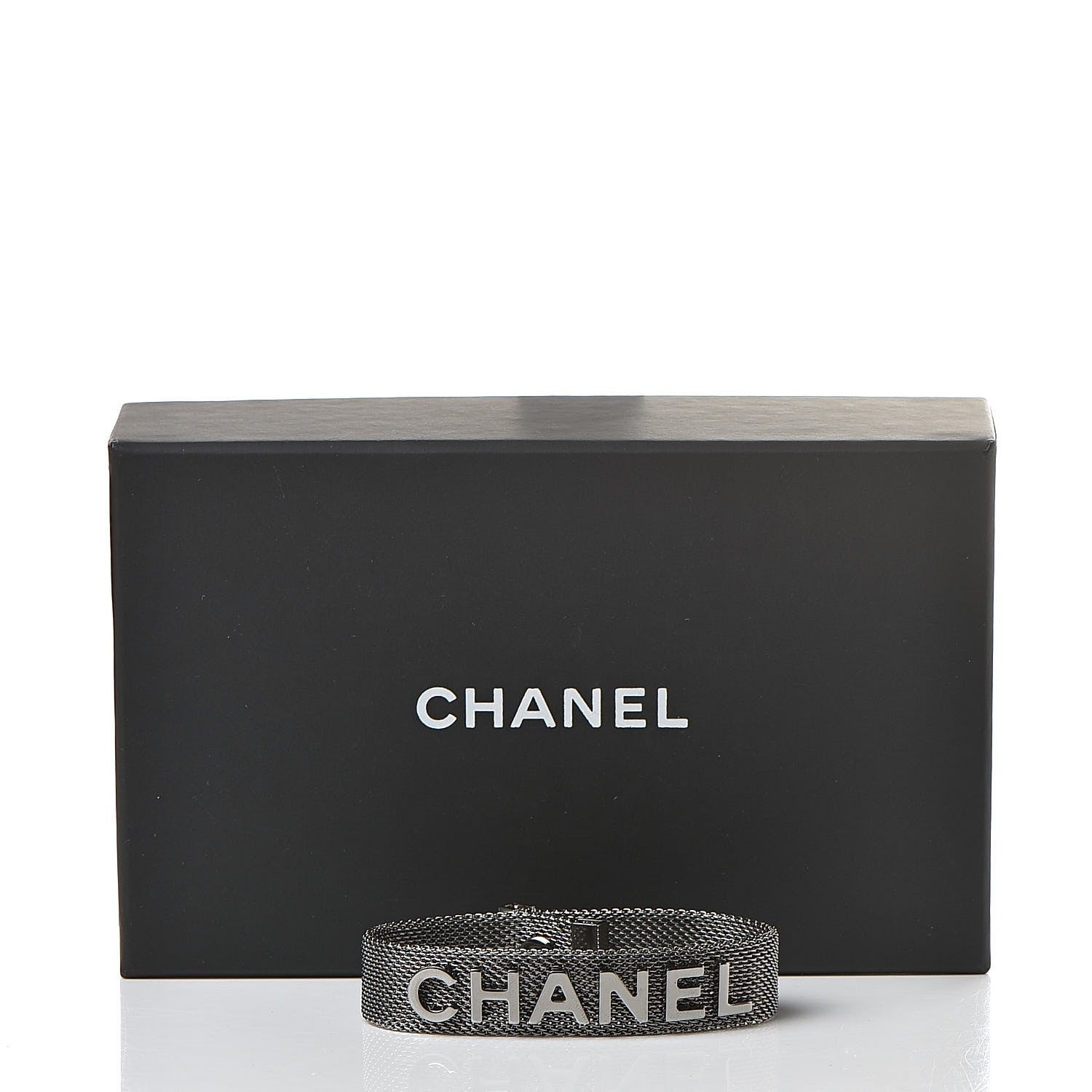 Chanel Metal Mesh Logo Bracelet Silver 5 of 5