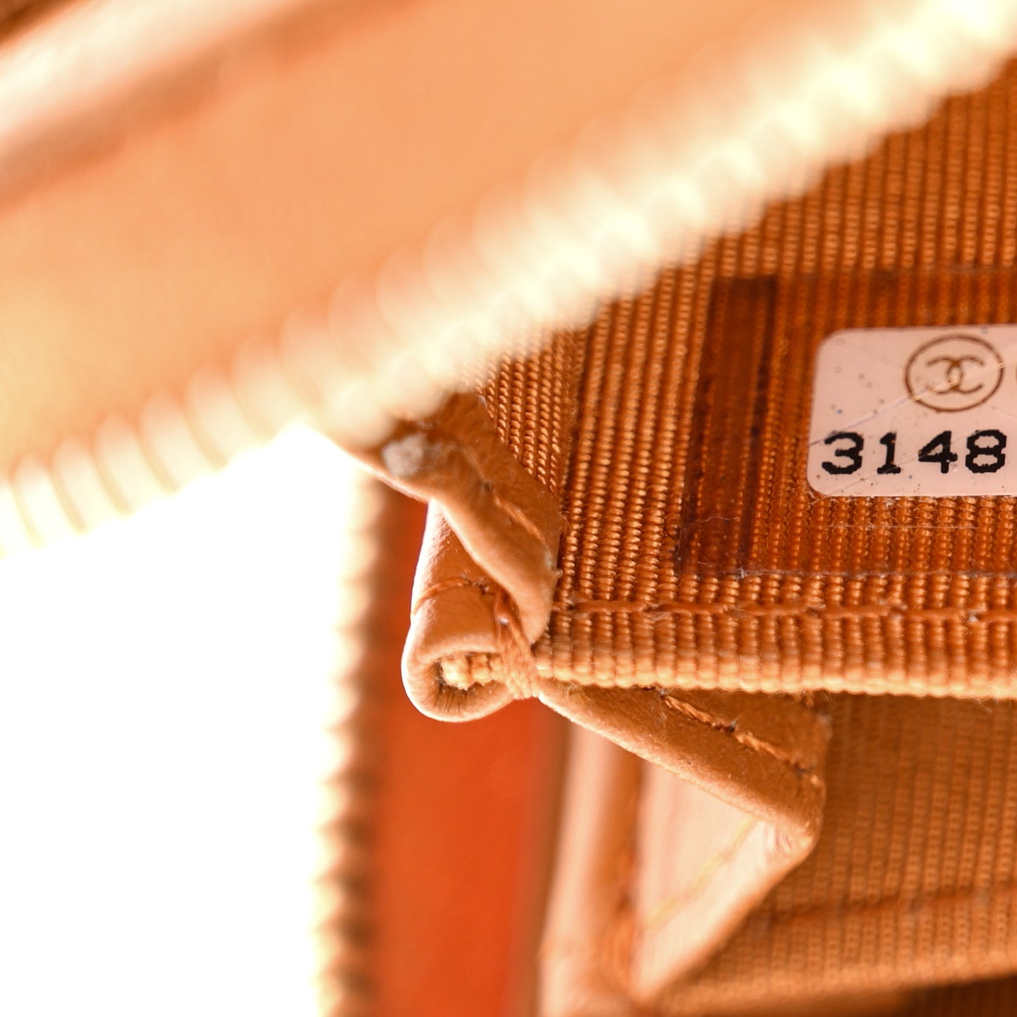 Caviar Quilted Zip Around Coin Purse Wallet Light Brown