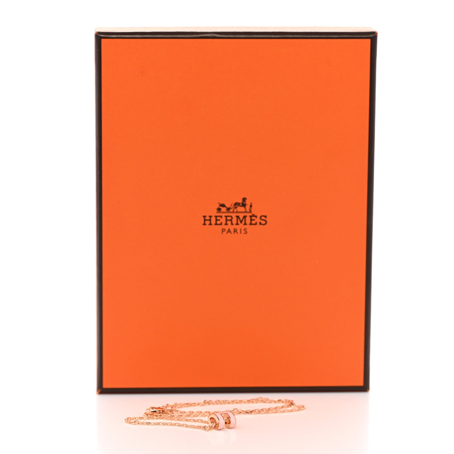 Hermes Lacquered Gold Mini Pop H Pendant Necklace Rose Dragee 7 of 7