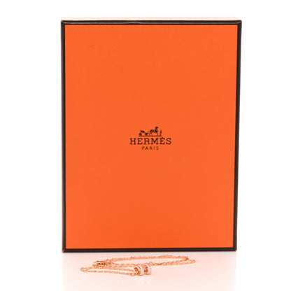 Hermes Lacquered Gold Mini Pop H Pendant Necklace Rose Dragee 7 of 7
