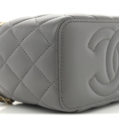 Chanel Lambskin Quilted Small Top Handle Vanity Case With Chain Dark Grey 9 of 11